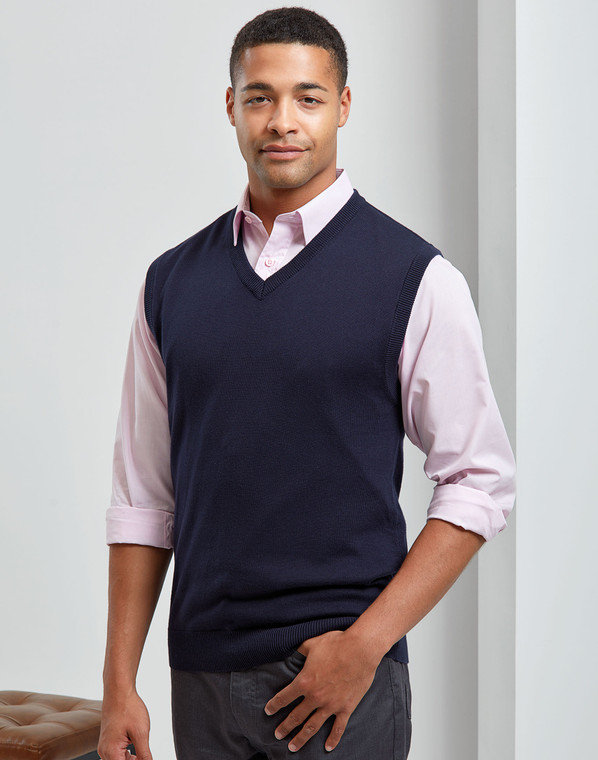 Premier Sleeveless Cotton Acrylic V Neck Sweater - PR699