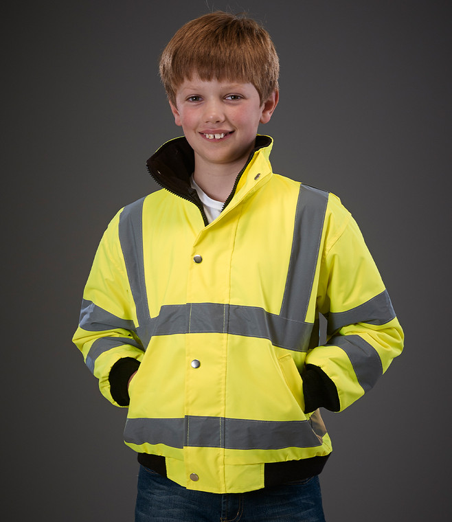 Yoko Kids Hi-Vis Bomber Jacket - YK200B