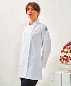 Premier Ladies Long Sleeve Chef's Jacket White - PR671