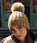 Faux Fur Pop Pom Chunky Beanie Beechfield - BB412