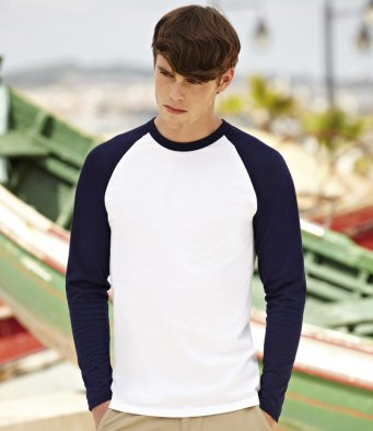 Fruit of the Loom Men's Baseball Raglan Long Sleeve T-Shirt 