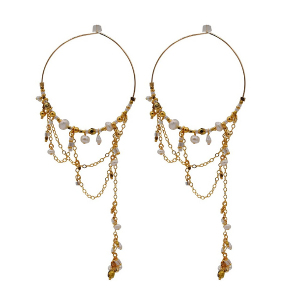 Pearly Nights Hoop Earrings