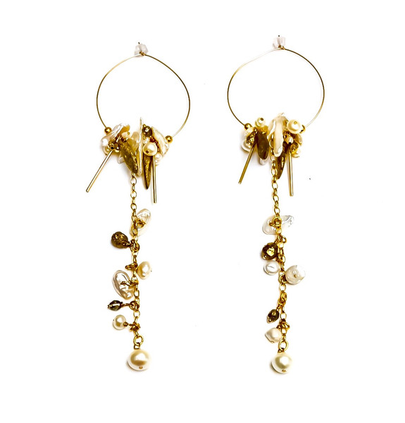 Pearl Island Hoop Earrings