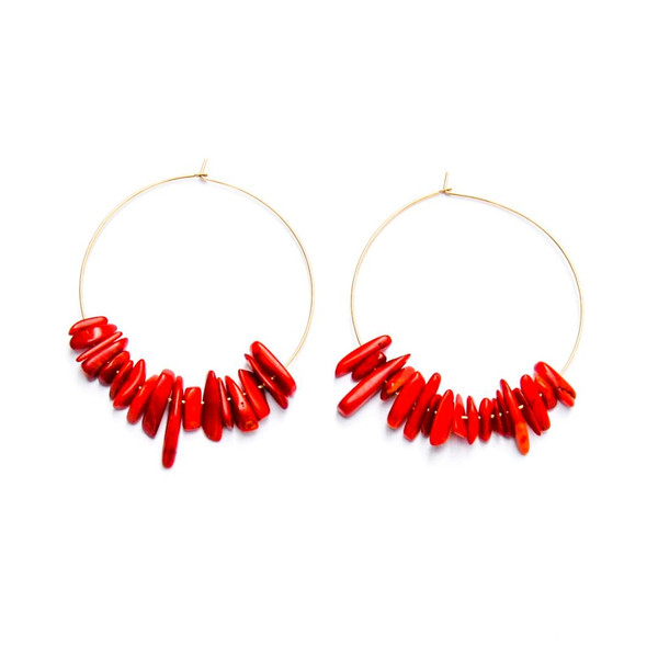 Sea-ing Red Hoop Earrings