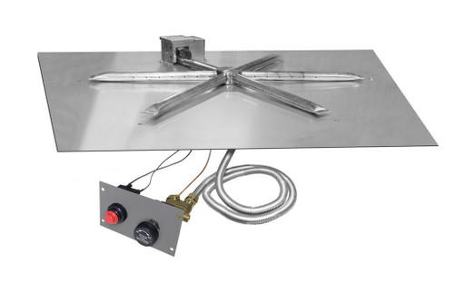 Firegear Square Gas Fire Pit Burner Kit 30  Stainless Steel