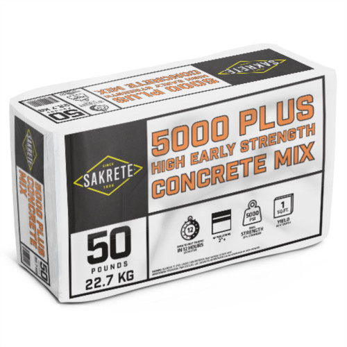 Sakrete 5000+ High Early Strength Concrete Mix 50 lb Gray