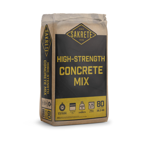 High-Strength Concrete Mix 80lb Gray High-Strength Concrete Mix 80lb Gray