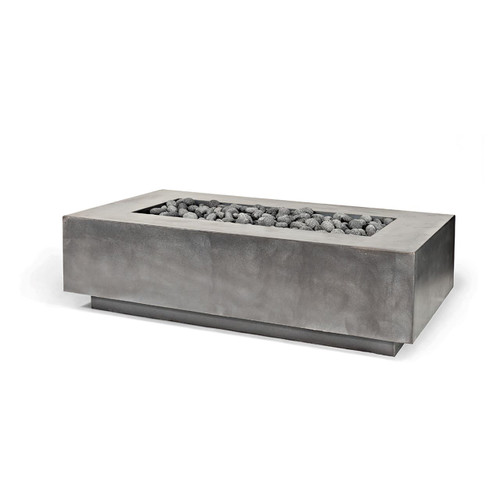 Artisan Rectangular Cast Stone Fire Pit Propane Natural Artisan Rectangular Cast Stone Fire Pit Propane Natural