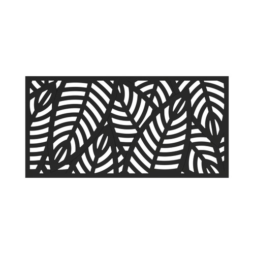 Decorative Polypro Screen Panel 3' x 6' Sanibel Black