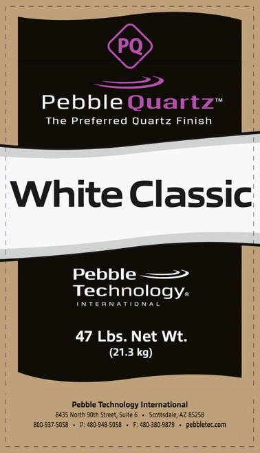 PebbleQuartz 47lb Classic White