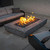 Artisan Rectangular Cast Stone Fire Pit Natural Gas Honed Artisan Rectangular Cast Stone Fire Pit Natural Gas Honed