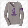 Albany Women's Port & Company® Ladies Long Sleeve Fan Favorite™ V-Neck Tee - Grey
