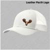 MooseLax Snapback Trucker w/Leather Patch Logo - White