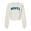 Waves Baseball BELLA+CANVAS® Women’s Raglan Pullover Sponge Fleece - Vintage White