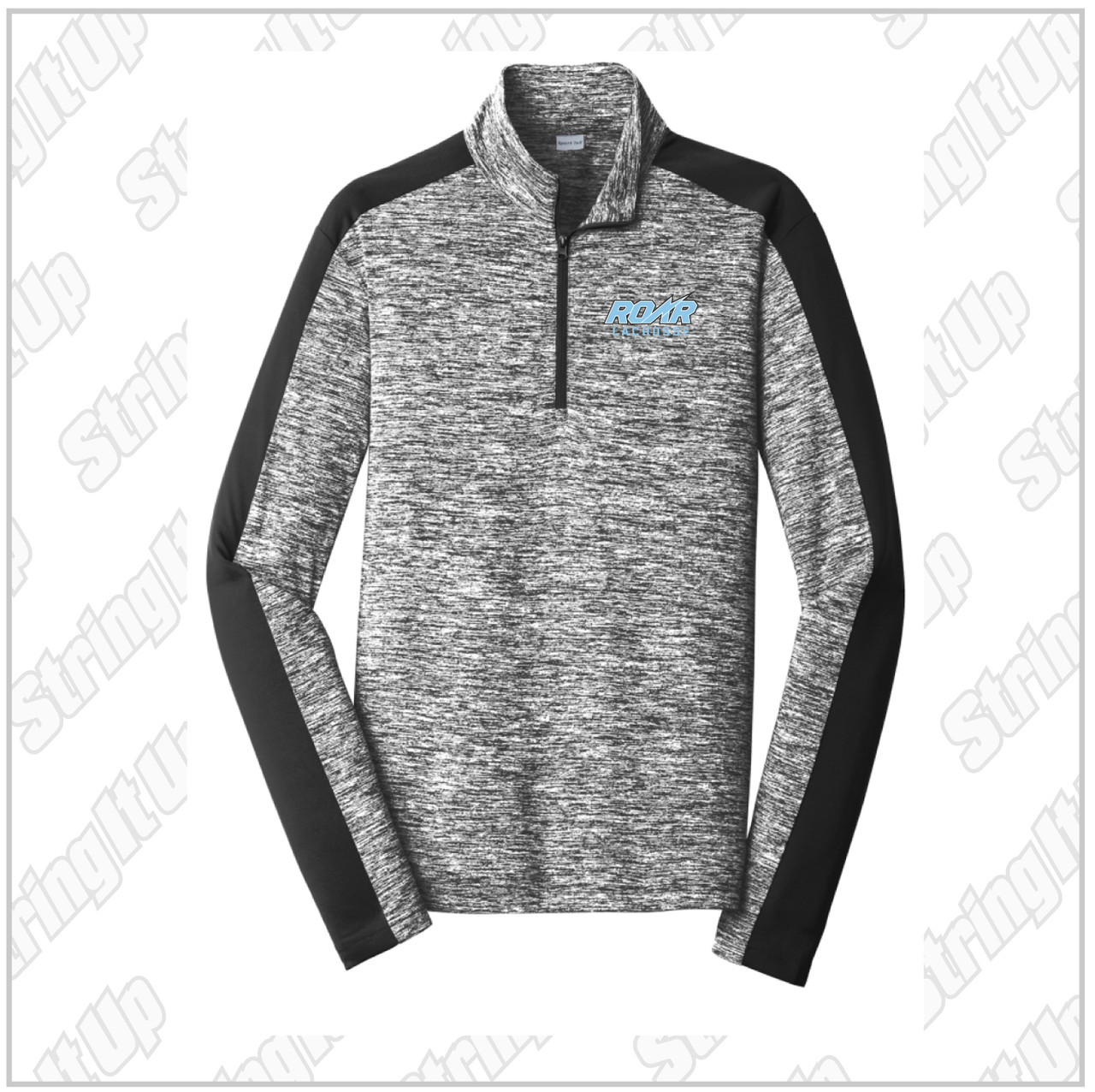 Roar 2027 Adult Sport-Tek ® PosiCharge ® Electric Heather Colorblock  1/4-Zip Pullover