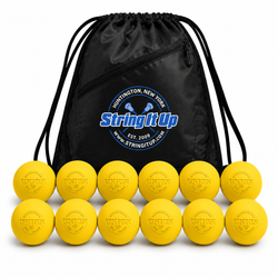 12 Lacrosse Balls & SIU Cinch Pack - Yellow - Union Brand - Meets NOCSAE Standard, SEI Certified, CLA Approved