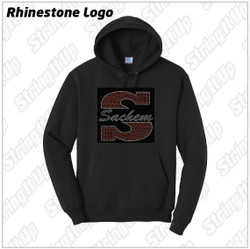Sachem Adult Rhinestone Port & Company® Core Fleece Hooded  Pullover Sweatshirt