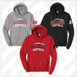 Bulldogs Football Port & Company® Core Fleece Pullover Hooded Sweatshirt Adult & Youth