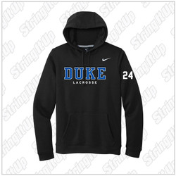 Duke Nike Club Fleece Sleeve Swoosh Pullover Hoodie - Black 