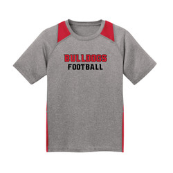 New!!  Bulldogs Sport-Tek Heather Colorblock Contender™ Tee