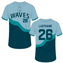 Waves Baseball Sublimated Henley Jersey