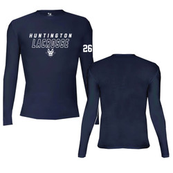 Huntington Lax Youth & Adult Pro Compression Long Sleeve Shirt in Navy