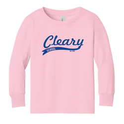 Cleary School BELLA+CANVAS® Toddler Jersey Long Sleeve Tee - Pink 