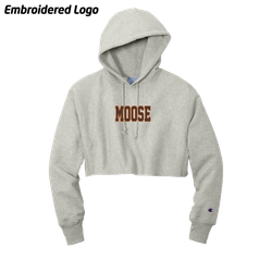 MooseLax Women's Champion® Reverse Weave® Cropped Hooded Sweatshirt - Ash