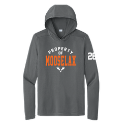 MooseLax Sport-Tek® Posi-UV® Pro Long Sleeve Hoodie in Dark Charcoal