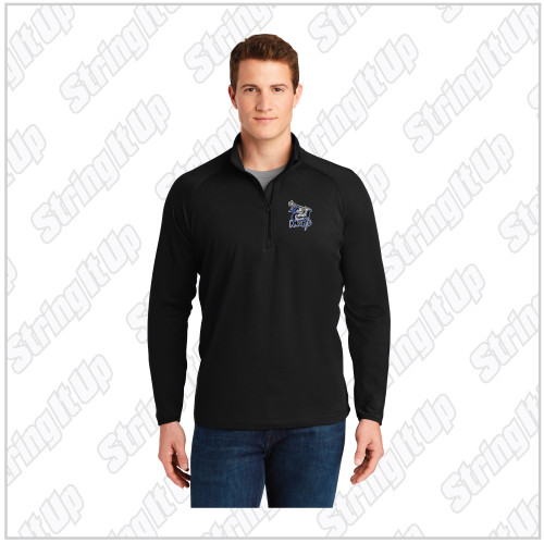 Elwood Lax Adult Sport-Tek® Sport-Wick® Stretch 1/2-Zip Pullover - Black
