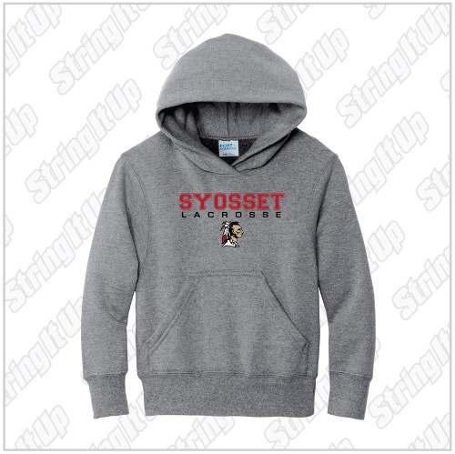 Syosset Lacrosse Youth Port & Company® Core Fleece Pullover Hooded Sweatshirt Black