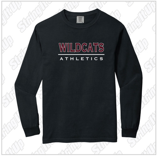 Wildcat Booster - ComfortWash by Hanes - Garment Dyed Long Sleeve T-Shirt - Black