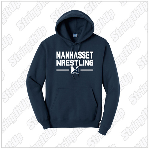 Manhasset Wrestling Port & Company® Core Fleece Pullover Hooded Sweatshirt