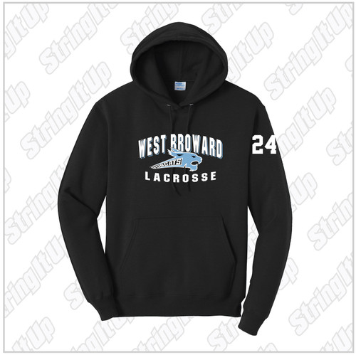 West Broward Lacrosse Port & Company® Core Fleece Hoodie - Black