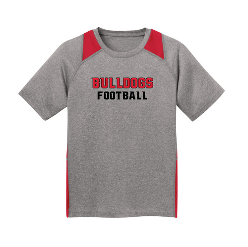 New!!  Bulldogs Sport-Tek Heather Colorblock Contender™ Tee