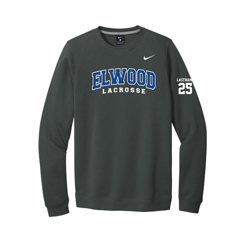 Elwood Lacrosse Nike Club Fleece Sleeve Swoosh Crewneck