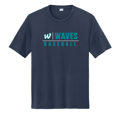Waves Baseball Youth & Adult Sport-Tek PosiCharge Competitor Tee- Navy 