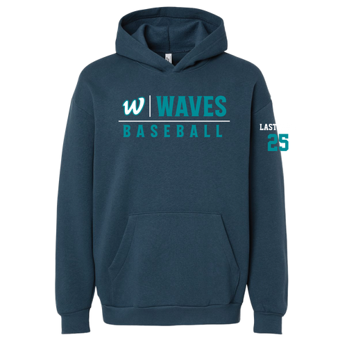 Waves Baseball American Apparel Unisex ReFlex Fleece Hoodie Sweatshirt