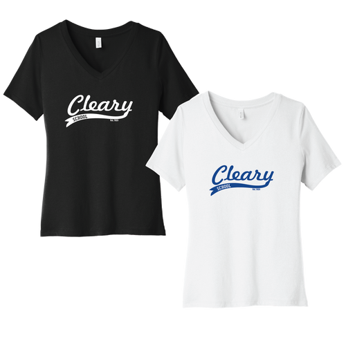 Cleary School BELLA+CANVAS® Women’s Relaxed Jersey Short Sleeve V-Neck Tee