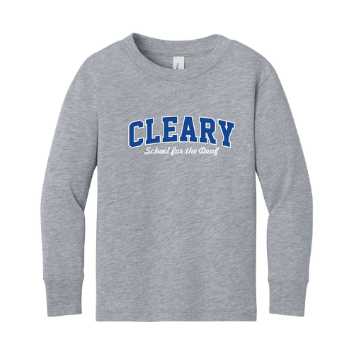 Cleary School BELLA+CANVAS® Toddler Jersey Long Sleeve Tee - Grey 
