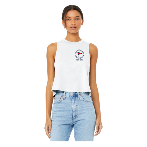 Huntington Yacht Club - BELLA+CANVAS - Women’s Cropped Racerback Tank - White