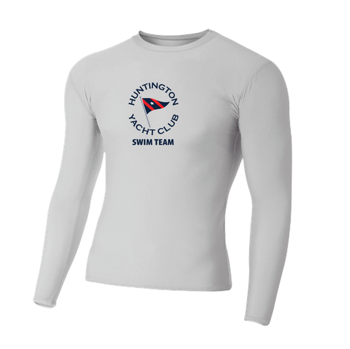 Huntington Yacht Club - A4 - Long Sleeve Compression Crew - Grey