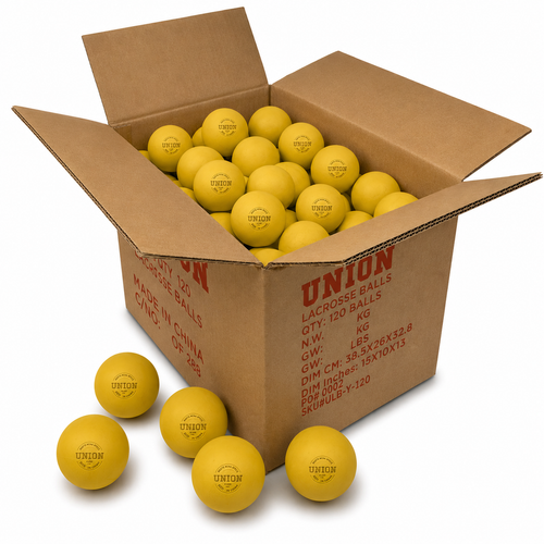 120 Lacrosse Balls - Yellow Case - Union Brand - Meets NOCSAE Standard, SEI Certified, CLA Approved