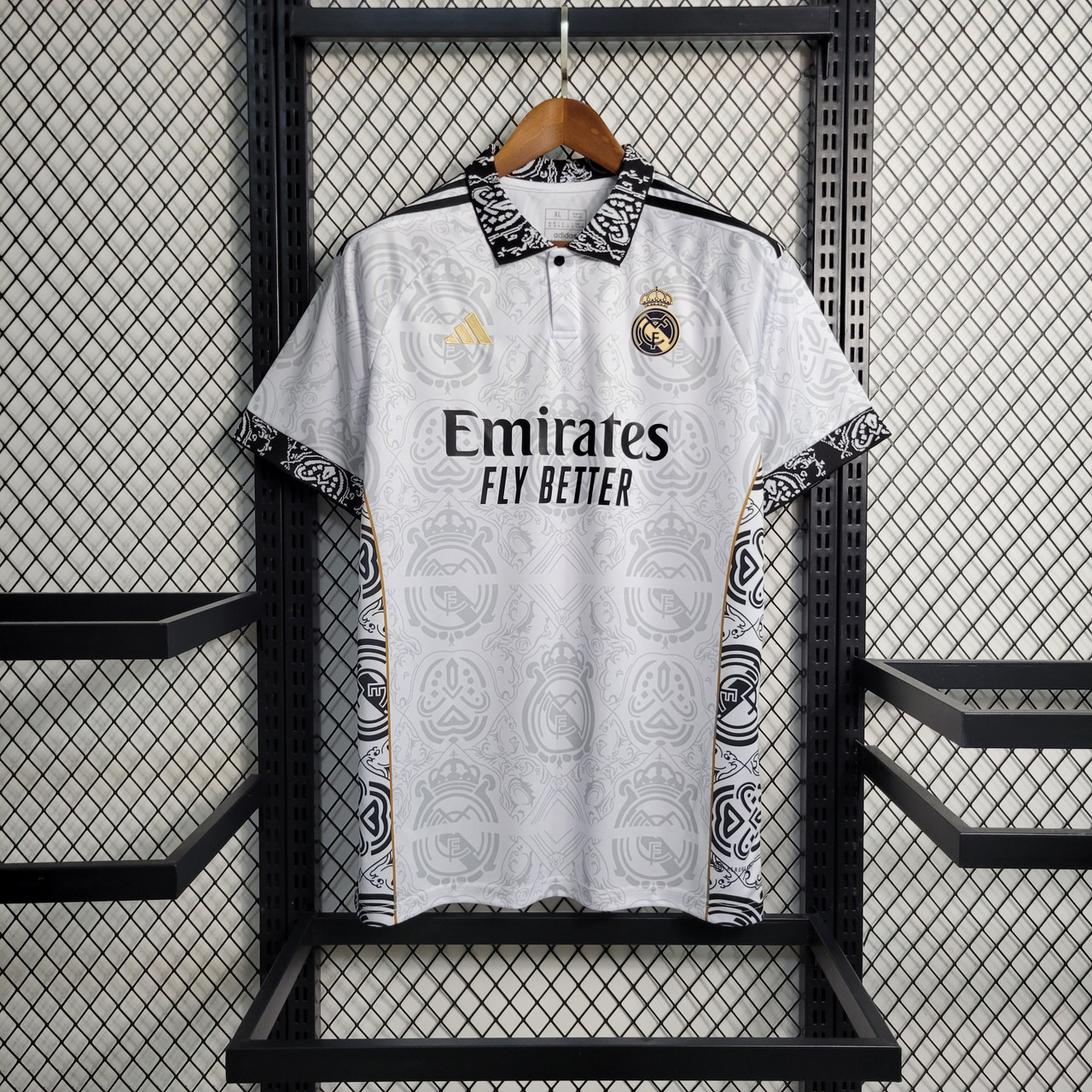 Men's Adidas White Real Madrid Home 2023/24 Authentic Long Sleeve Custom Jersey Size: Large