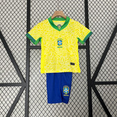 Kids Brazil 2024 Copa America Home Jersey
