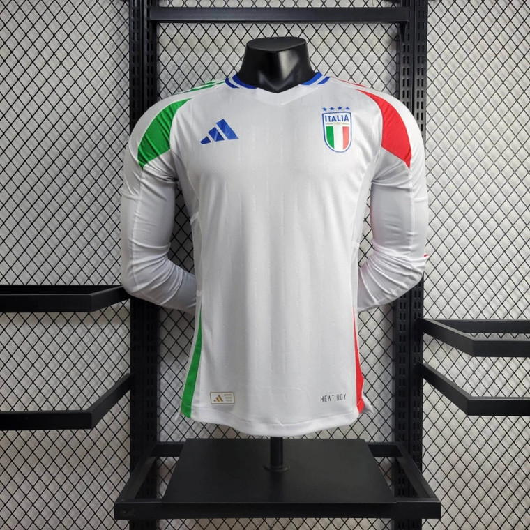 Long Sleeve Italy Euro Away Player Version 2024 Jersey