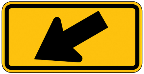 Down Diagonal Right Arrow Sign W16-7PR
