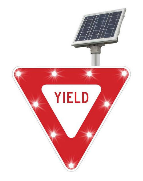 BlinkerSign® Flashing LED YIELD Sign R1-2