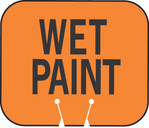 Cone and Delineator Wet Paint Sign