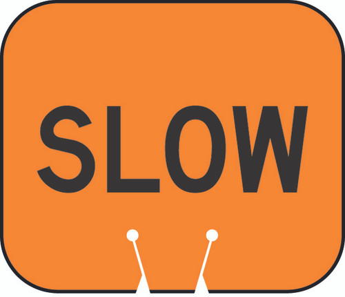 Cone and Delineator Slow Sign
